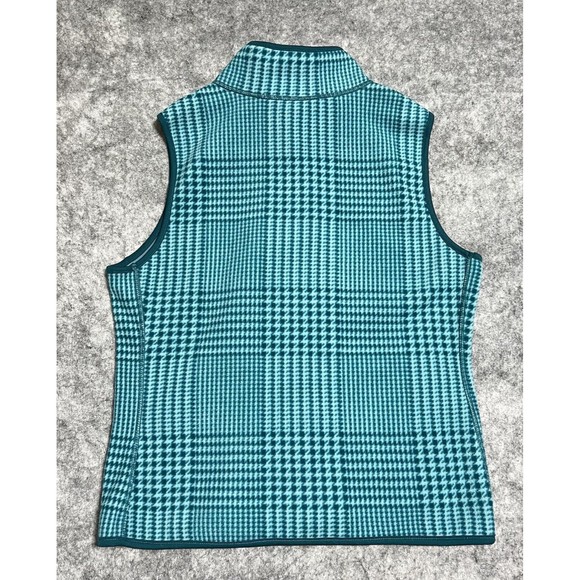 Studio Works Sport Vest Women's M Reversible Full Zip Houndstooth Plaid Blue - Picture 5 of 17